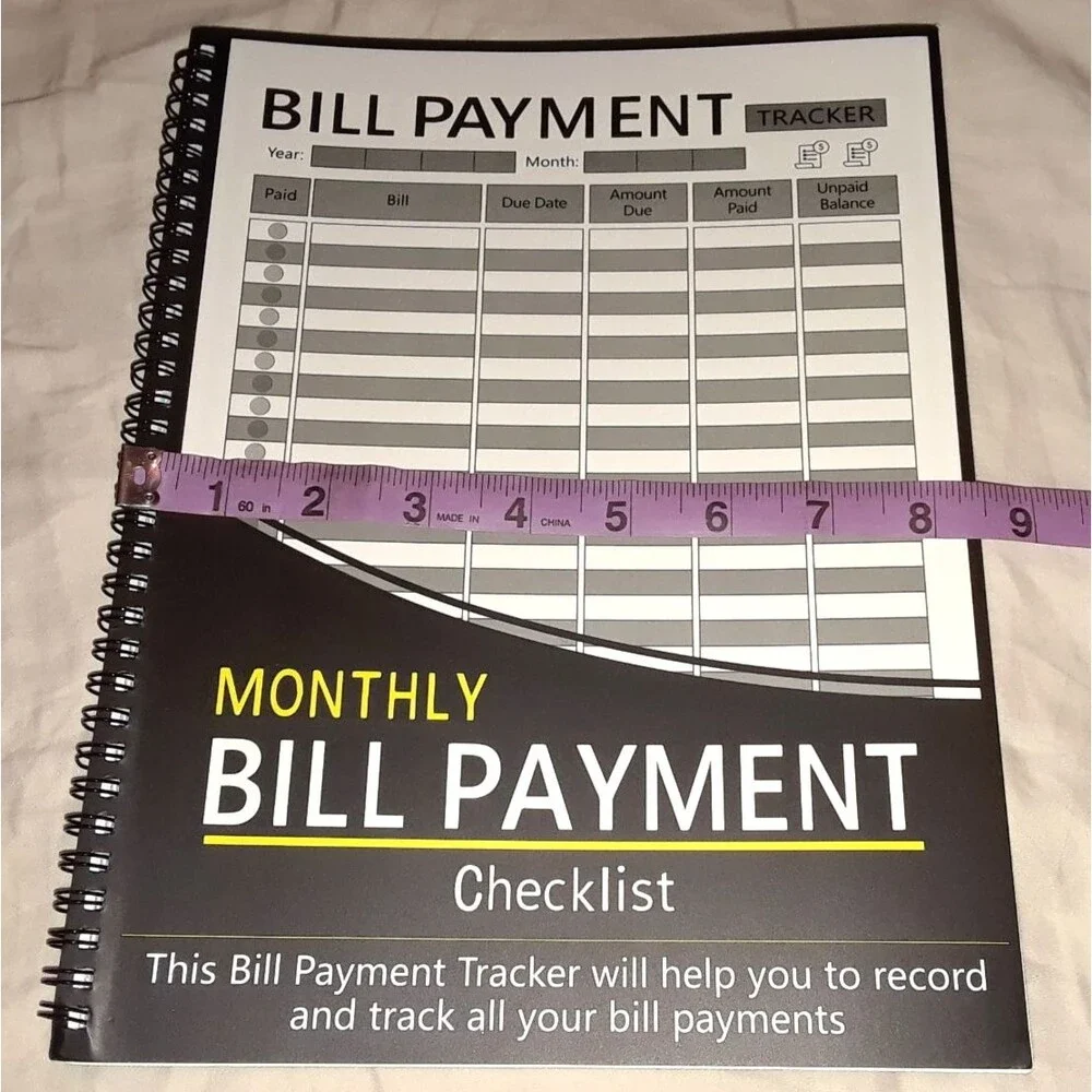 4 Year Monthly Bill Payment Organizer Spiral Notebook Simple Record Keeping